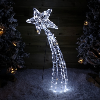 90cm Light up Soft Acrylic 2D Shooting Christmas Star with 160